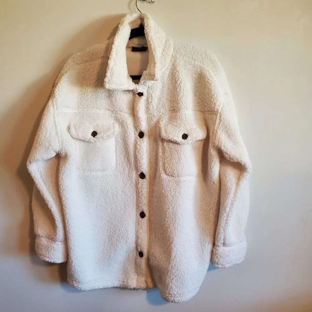 32 Degrees Heat Women's Sherpa Teddy Shirt Jacket S/L